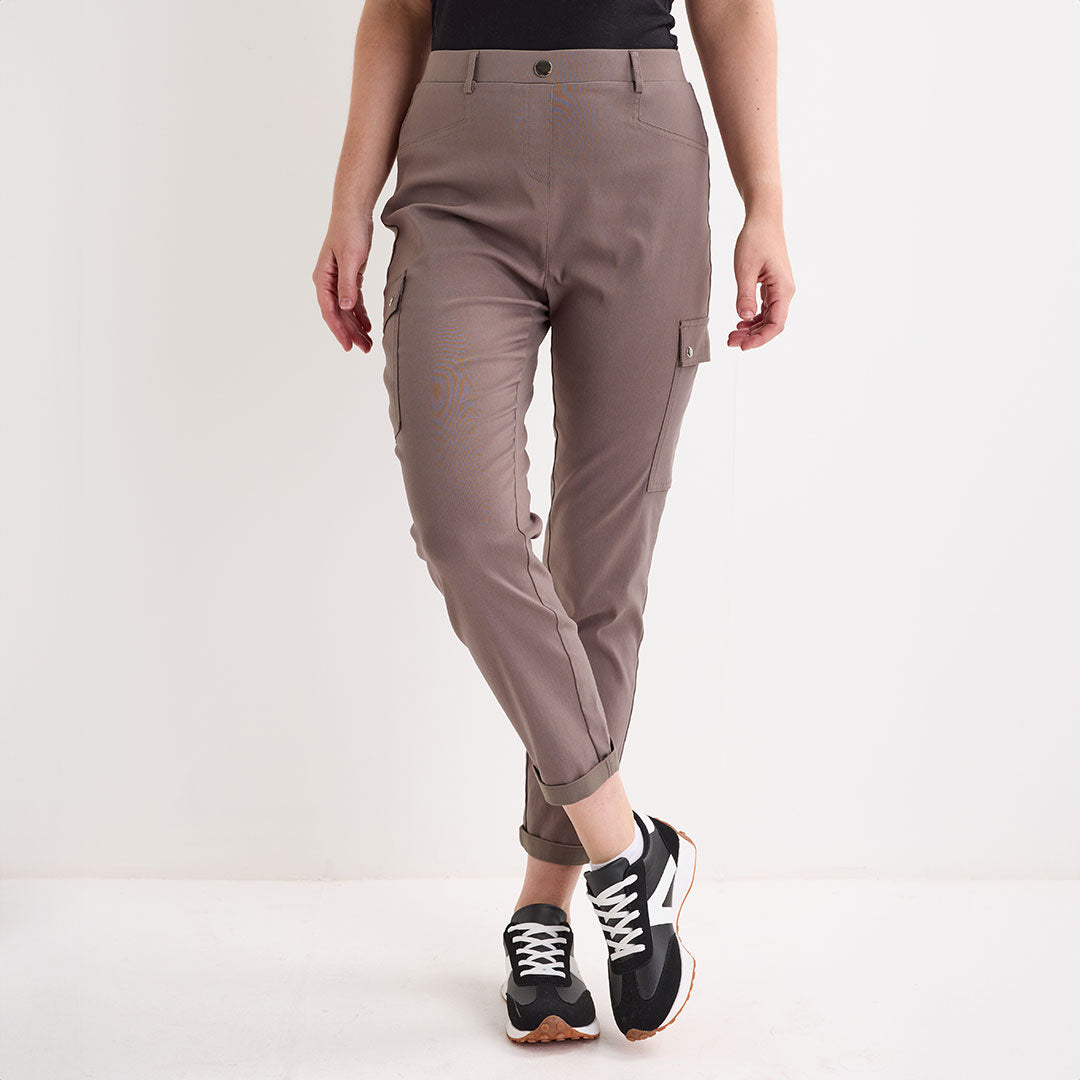 Ladies Deep Stone Bengaline Combat Trouser