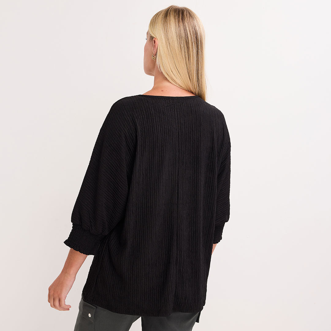 Ladies Batwing Ruched Top