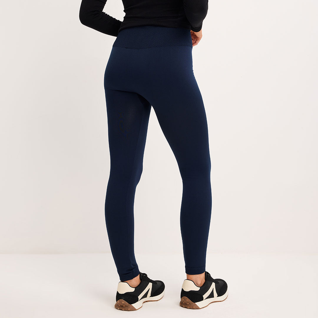 Ladies Navy Fleece Lined Leggings