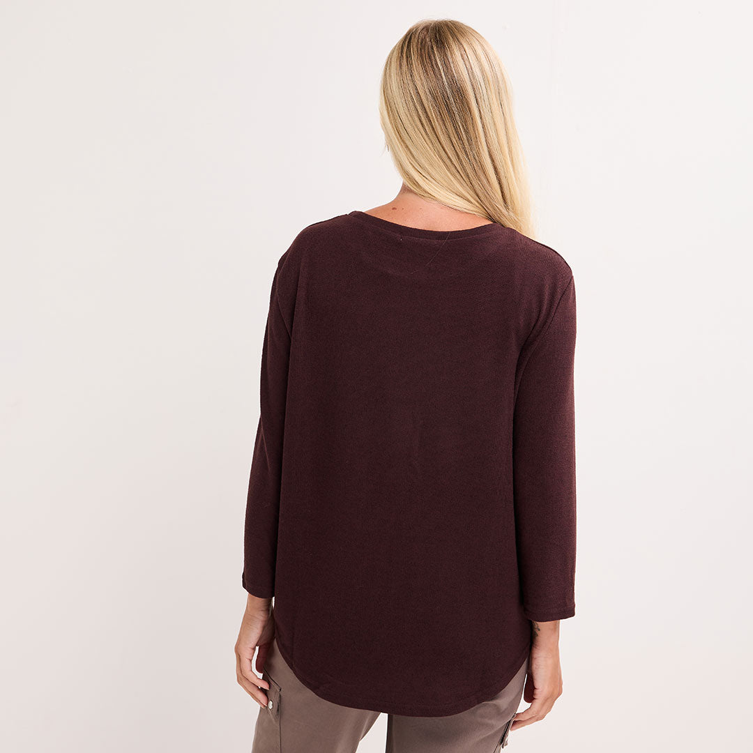 Ladies Button Hem Top