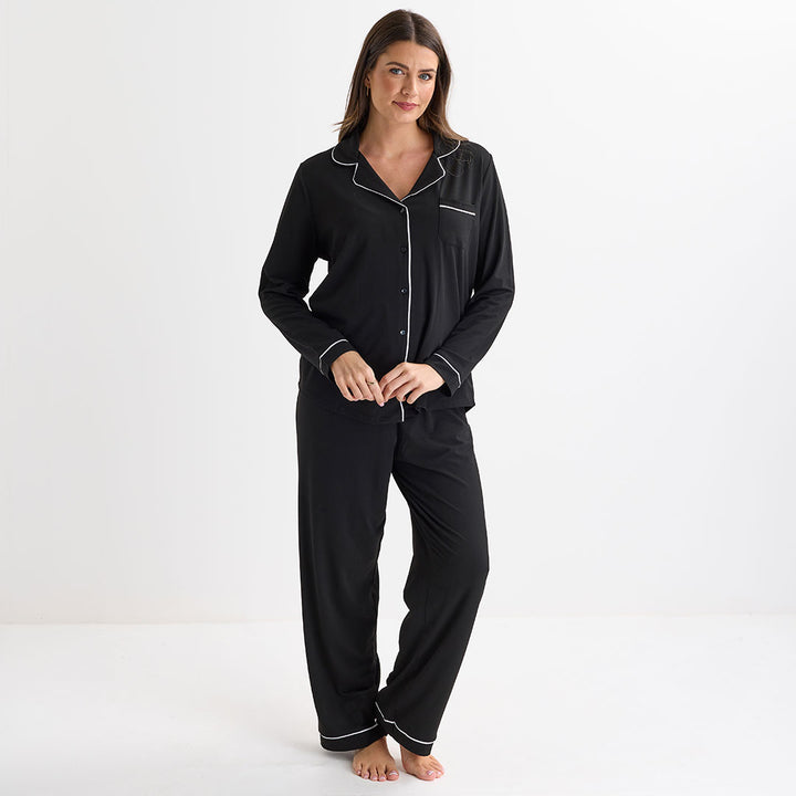 Ladies Long Black Pyjamas