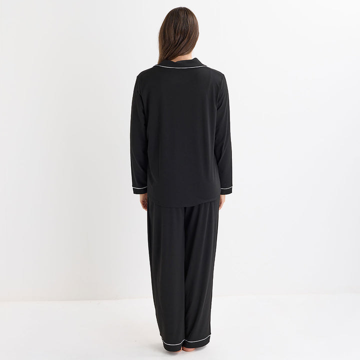 Ladies Long Black Pyjamas