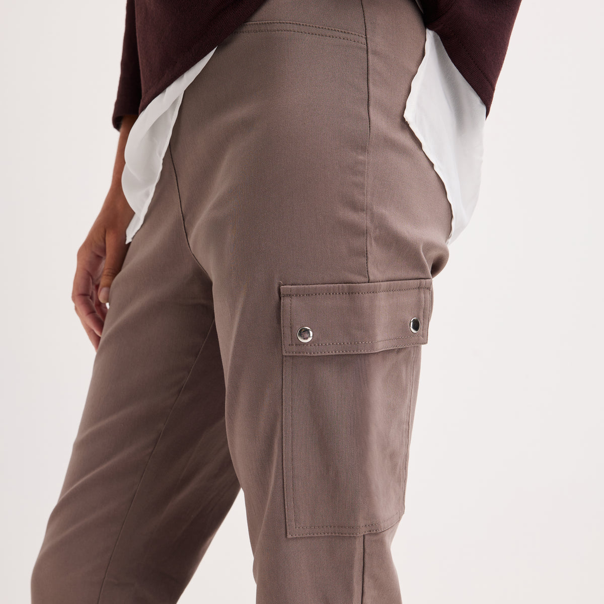 Ladies Deep Stone Bengaline Combat Trouser