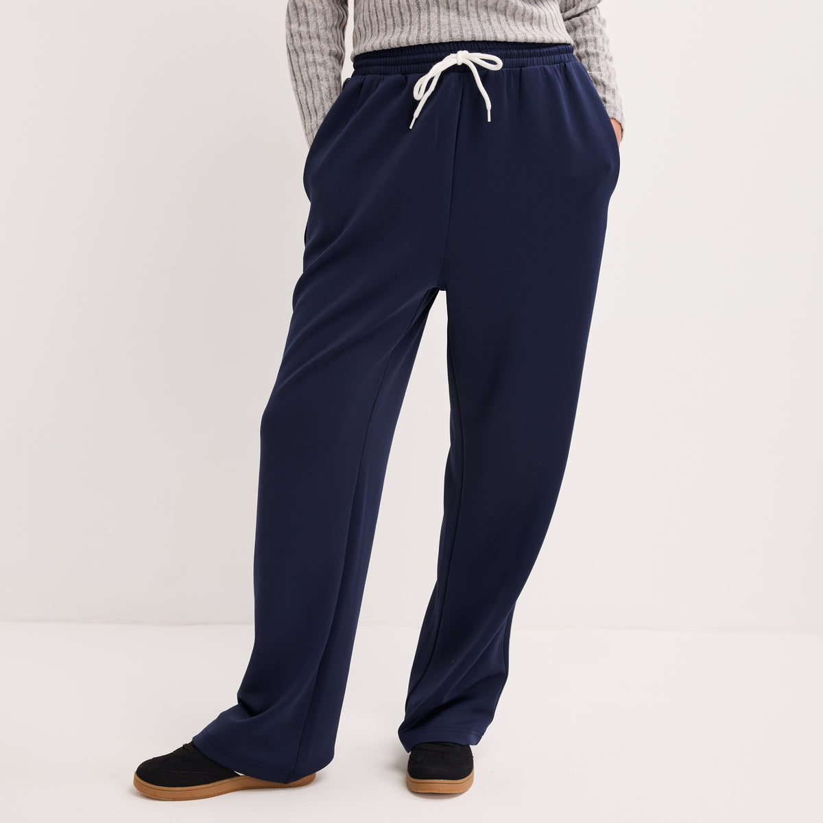 Ladies Side Stripe Wide Leg Trouser