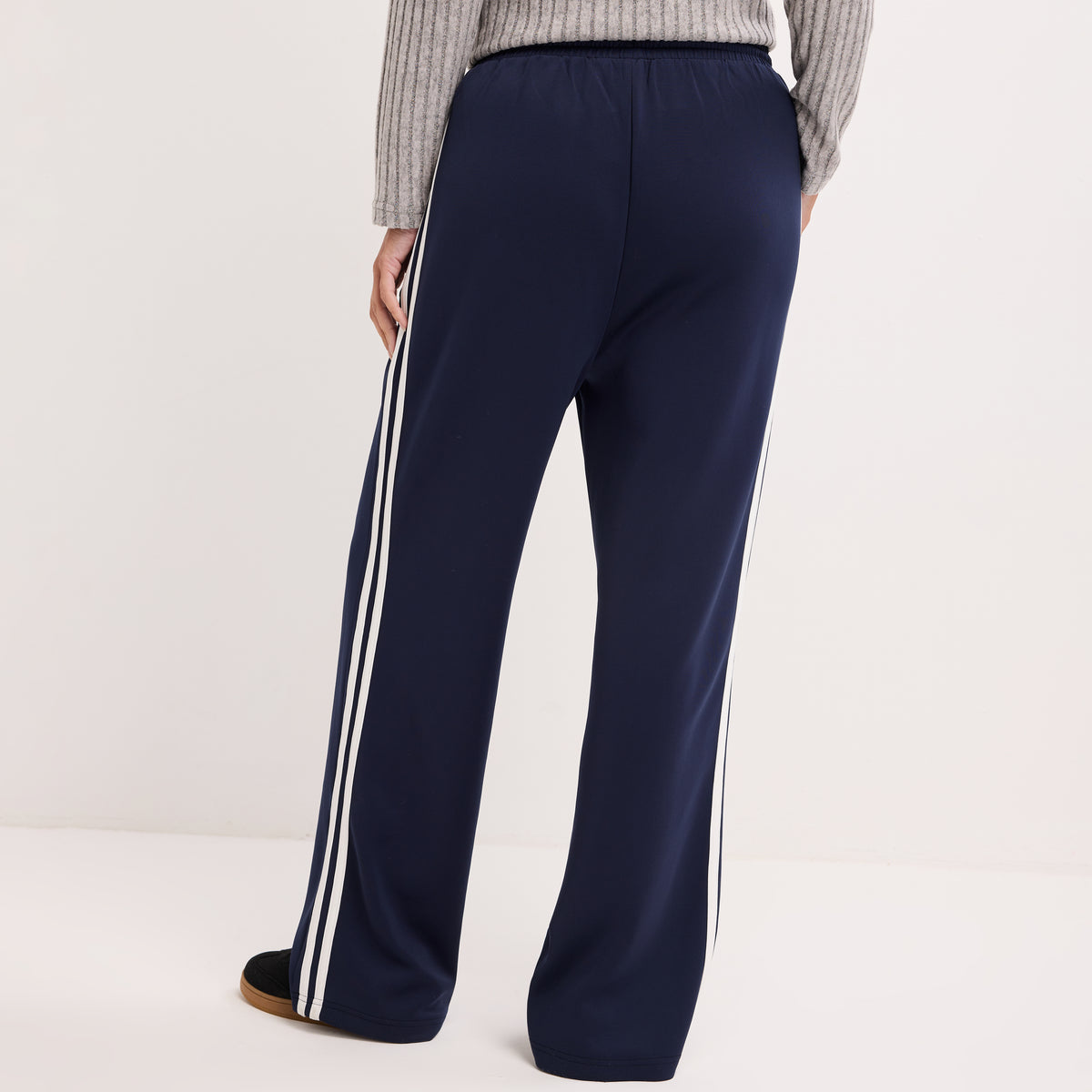 Ladies Side Stripe Wide Leg Trouser