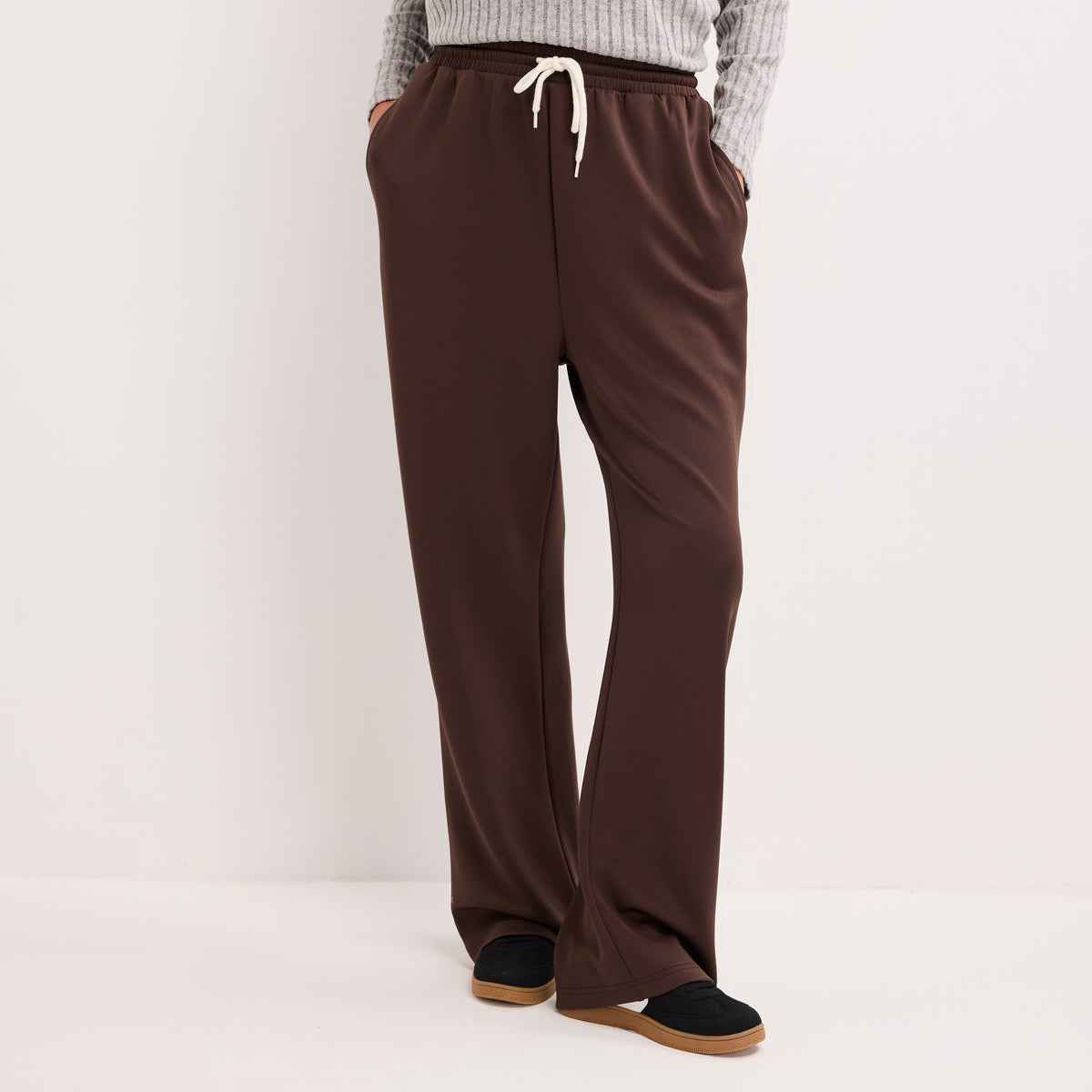 Ladies Side Stripe Wide Leg Trouser