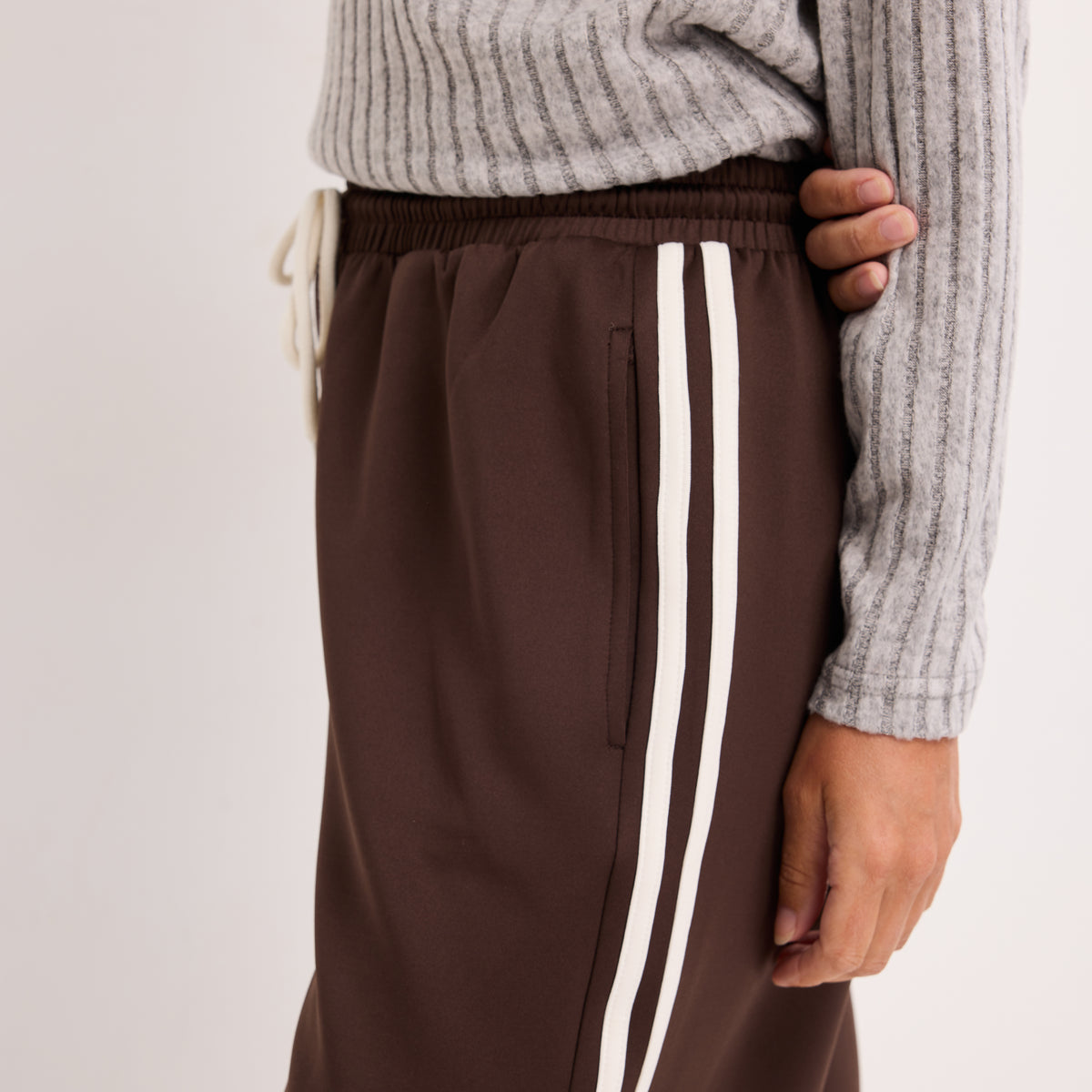 Ladies Side Stripe Wide Leg Trouser