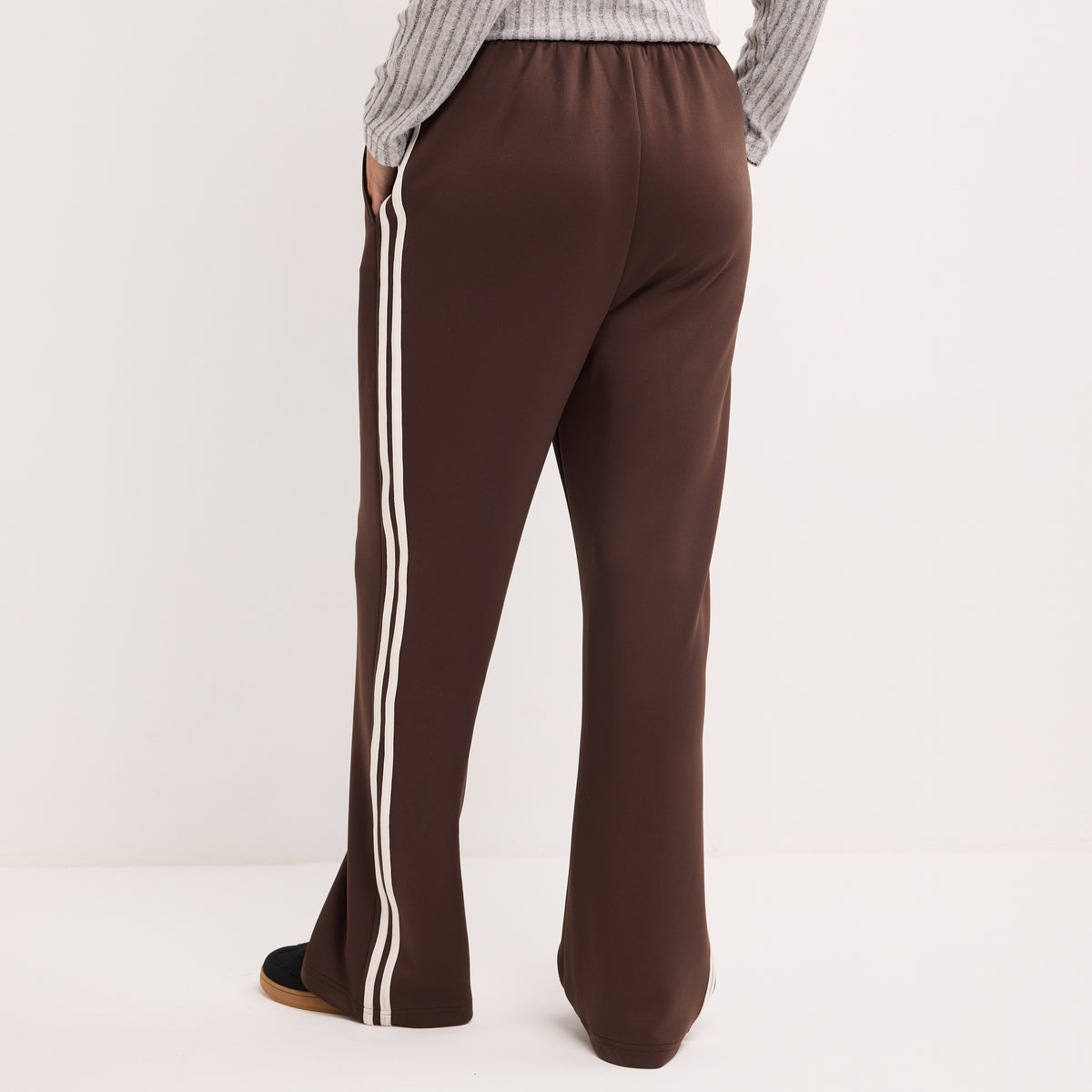 Ladies Side Stripe Wide Leg Trouser