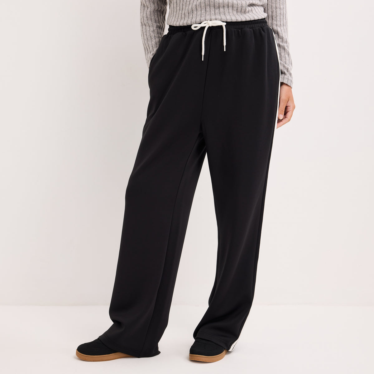 Ladies Side Stripe Wide Leg Trouser
