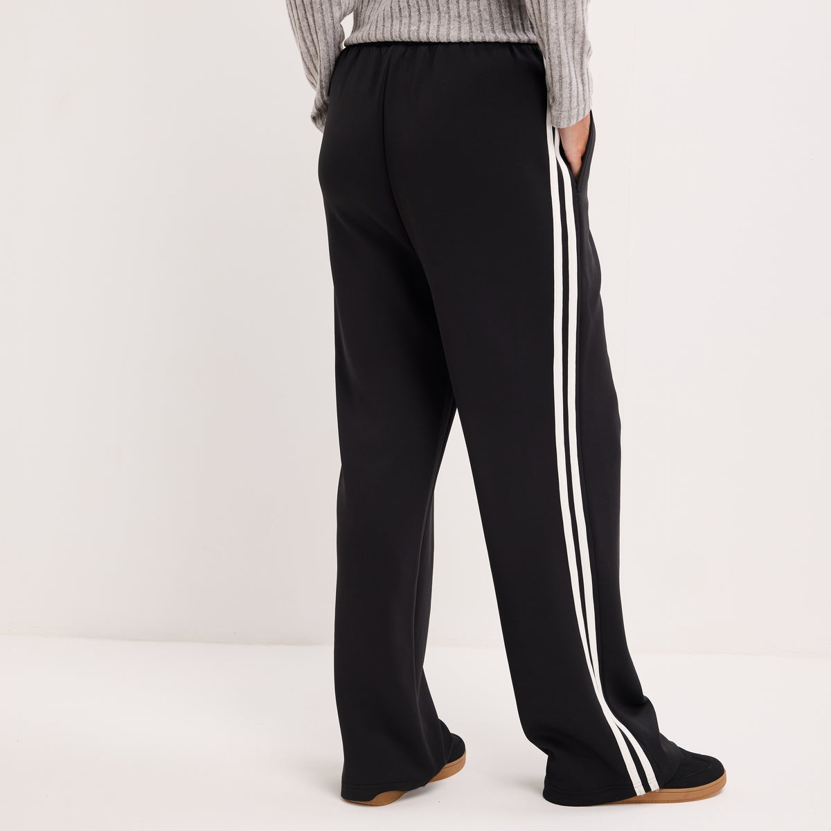 Ladies Side Stripe Wide Leg Trouser