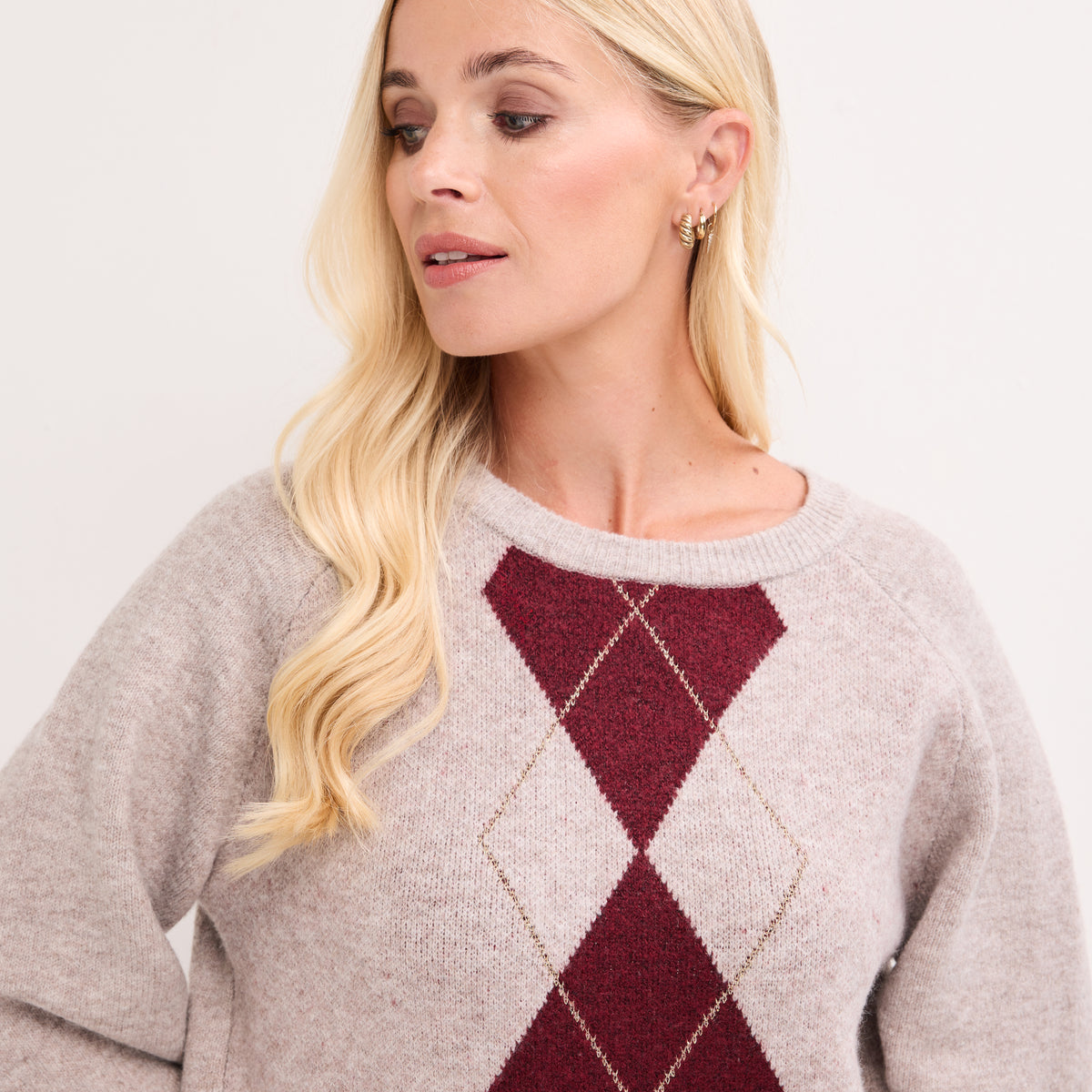 Ladies Lurex Pattern Jumper