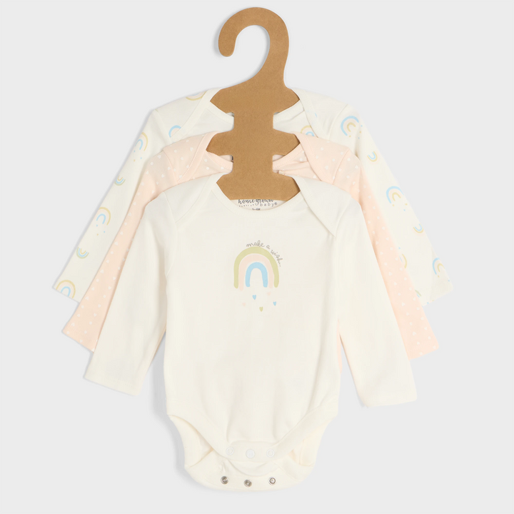 3pce Rainbow Organic Baby Vests