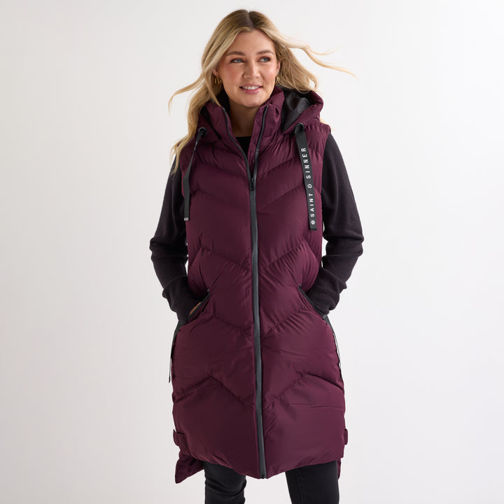 Saint and Sinner Fig Quilted Gilet