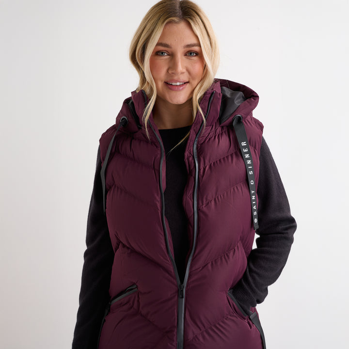 Saint and Sinner Fig Quilted Gilet