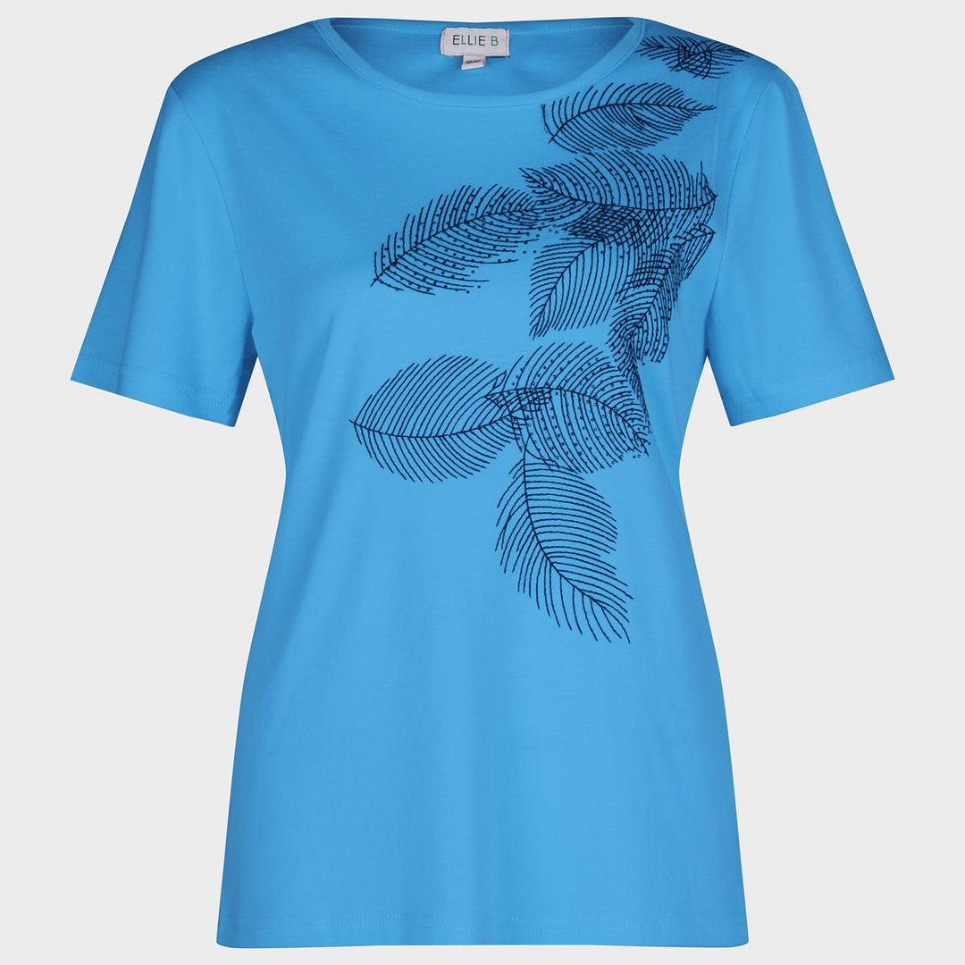 Ladies Leaf Embellished T-shirt