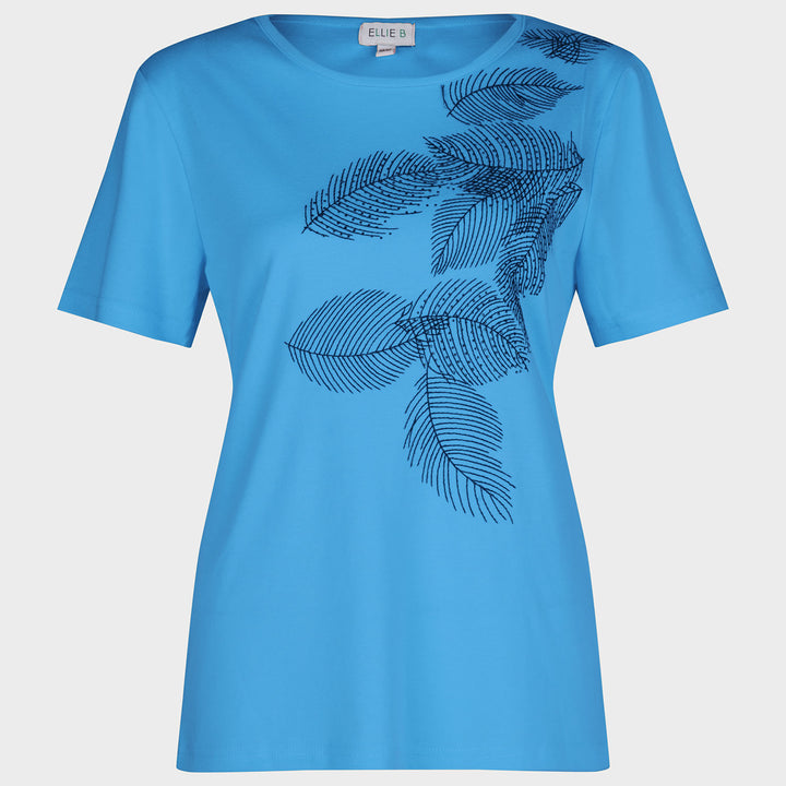Ladies Leaf Embellished T-shirt