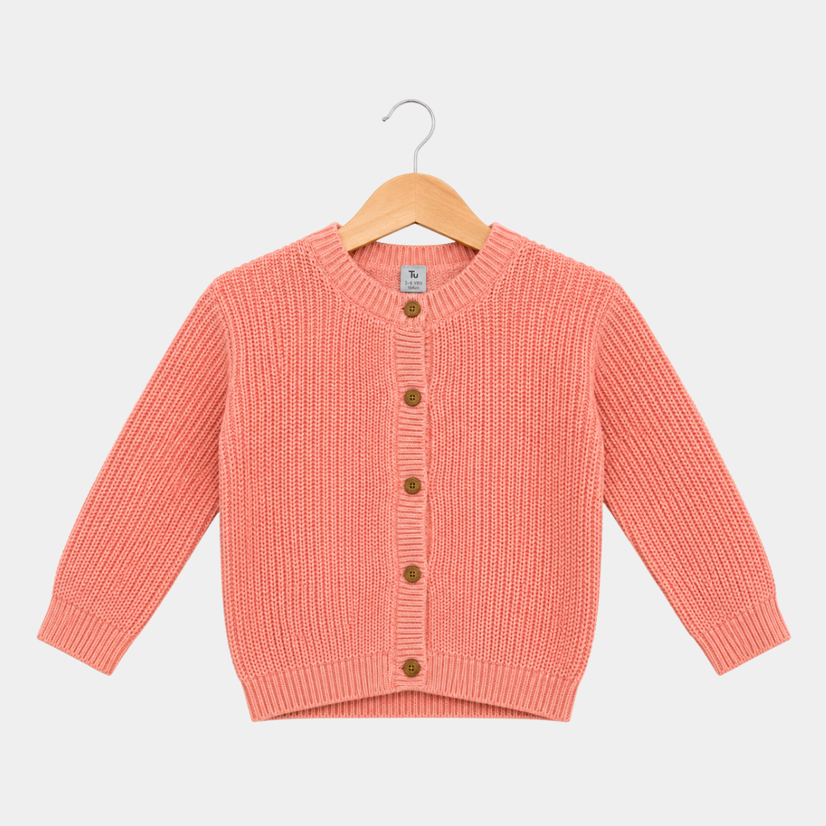 Girls Coral Knitted Cardigan