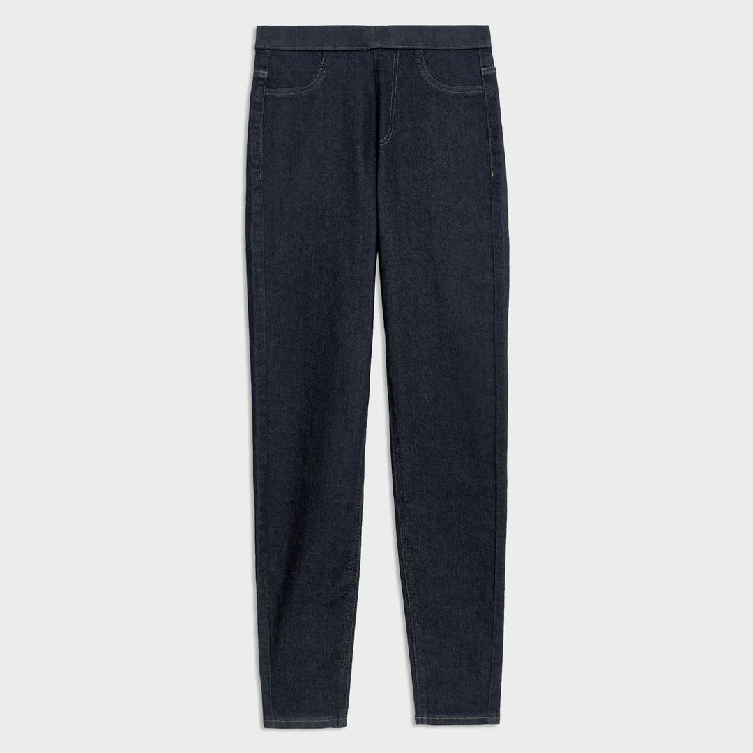 Ladies Dark Indigo Pull On High Waisted Jegging