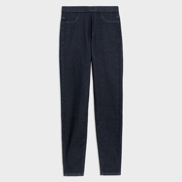 Ladies Dark Indigo Pull On High Waisted Jegging