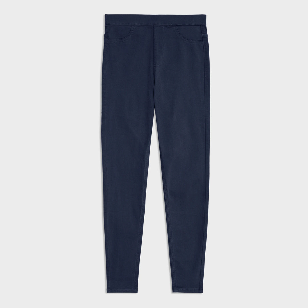 Ladies Navy Pull On High Waisted Jegging