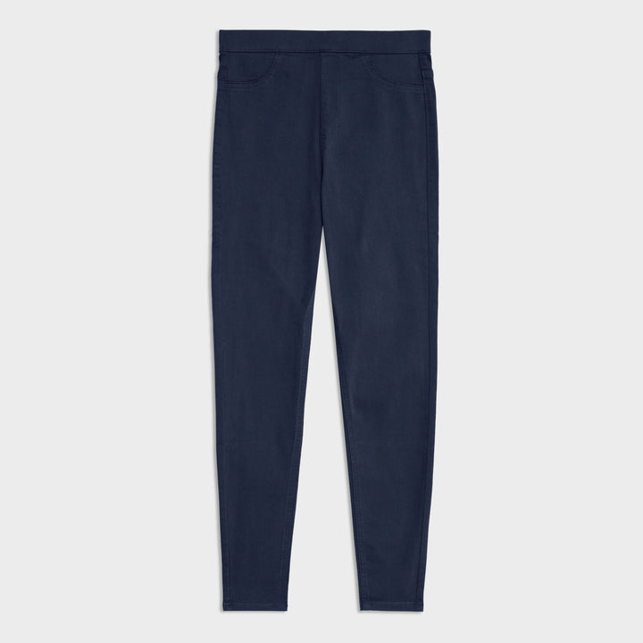 Ladies Navy Pull On High Waisted Jegging