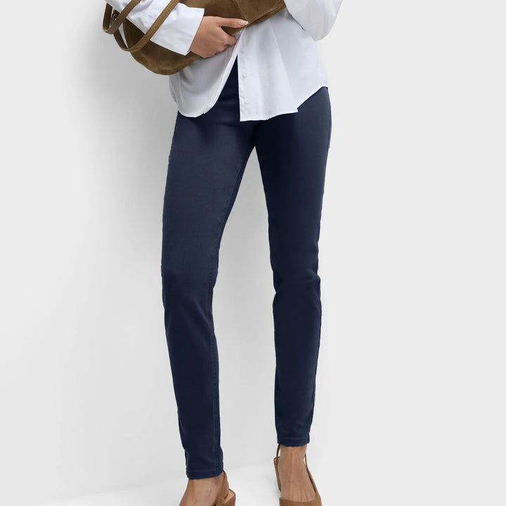 Ladies Navy Pull On High Waisted Jegging