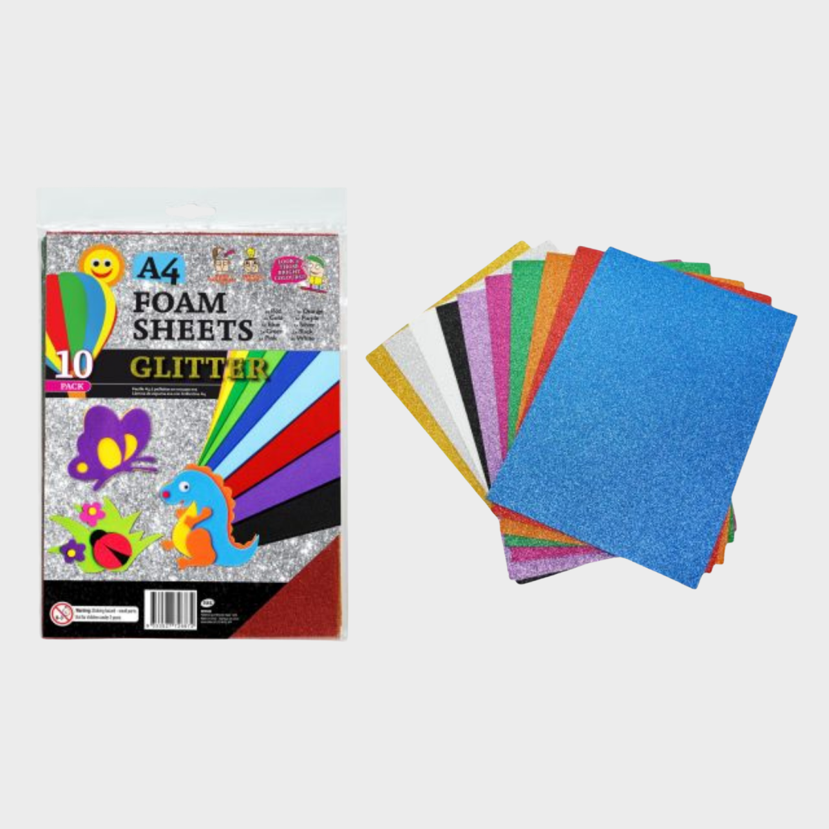 A4 Glitter Foam Sheets 10 Pack