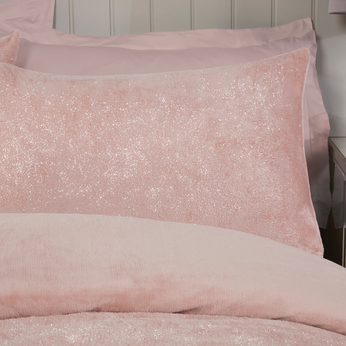 Sleepdown Glitter Foil Fleece Duvet Set