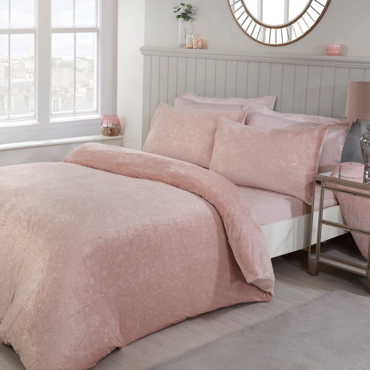 Sleepdown Glitter Foil Fleece Duvet Set