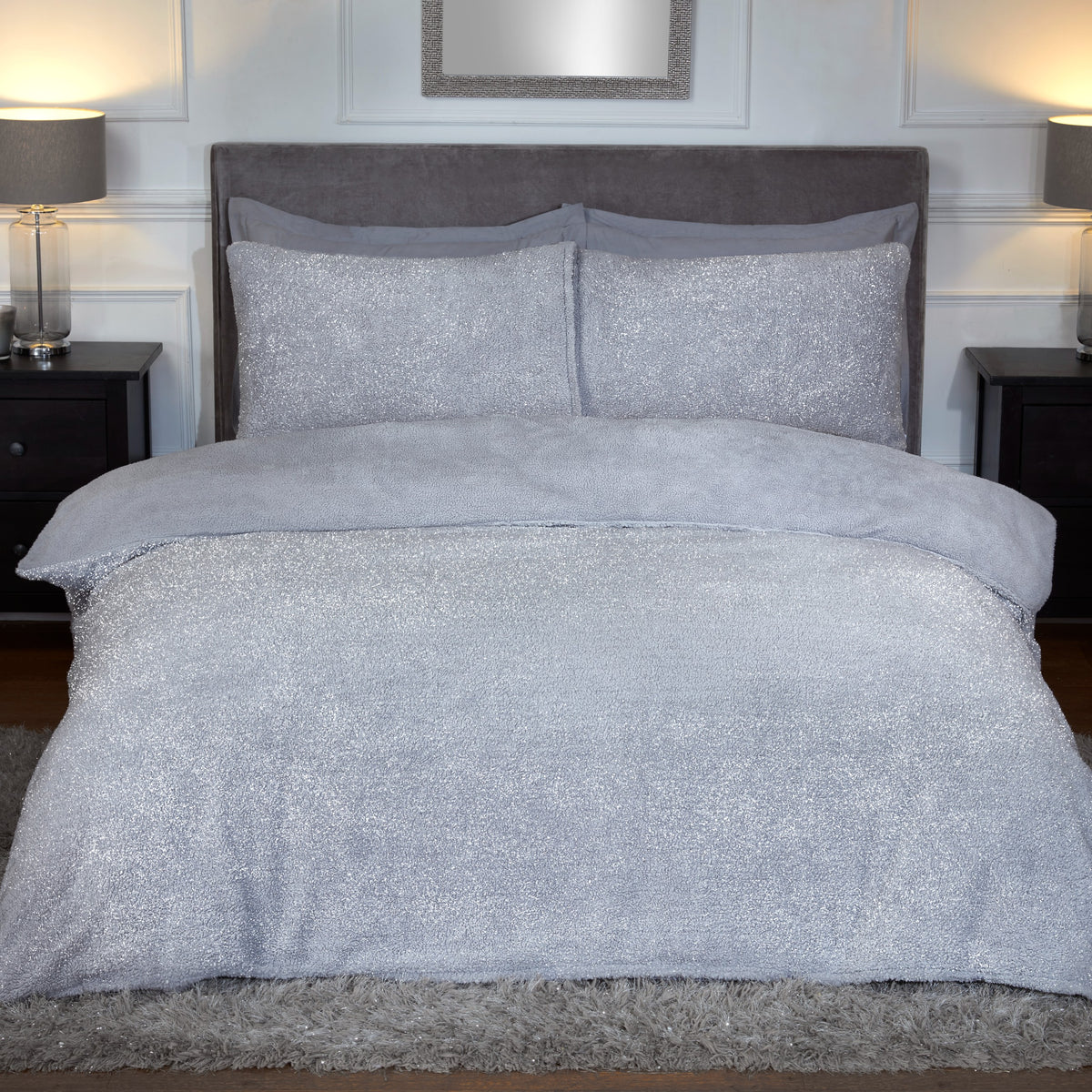 Sleepdown Sparkle Teddy Fleece Duvet Set