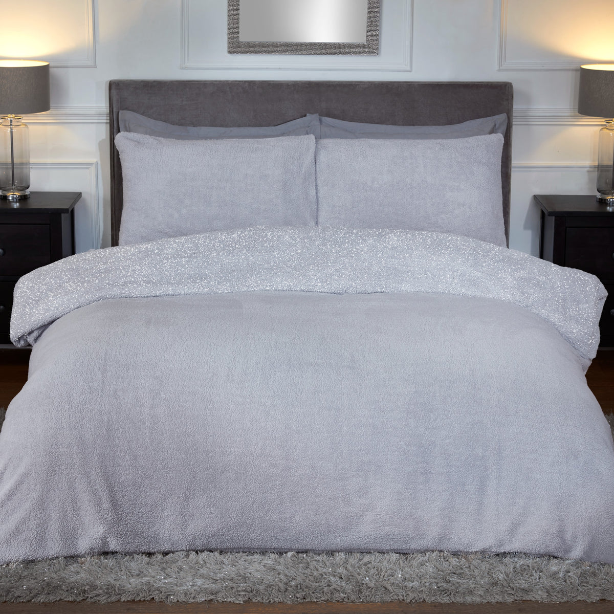 Sleepdown Sparkle Teddy Fleece Duvet Set