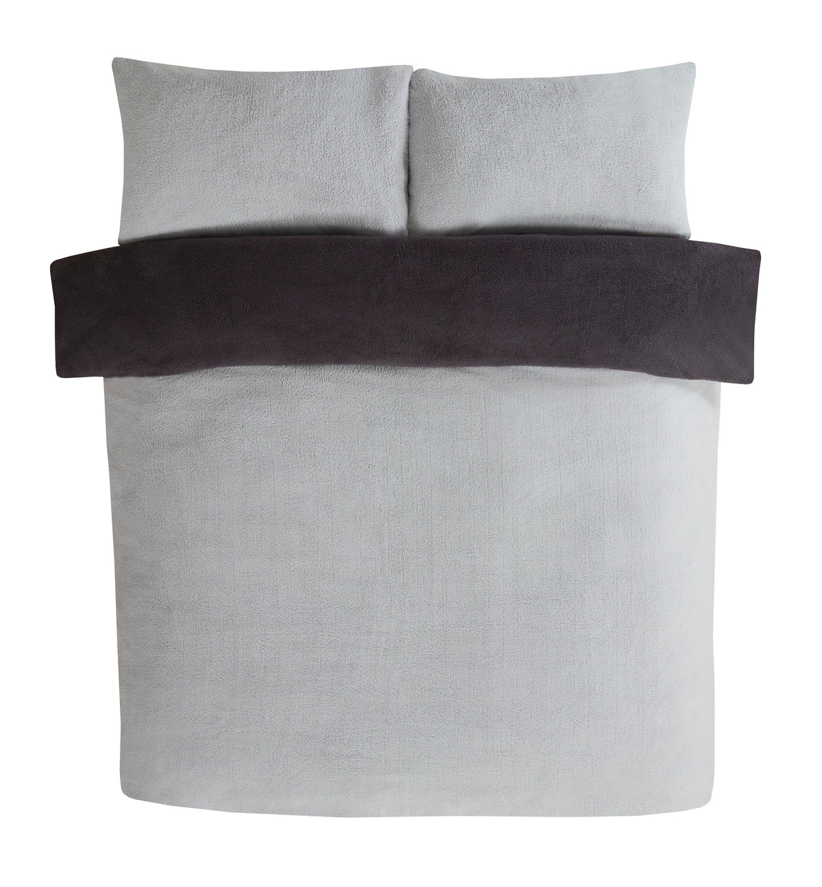 Sleepdown Grey Teddy Reversible Duvet Set