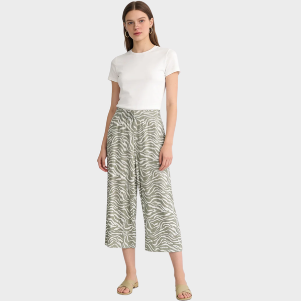 Ladies Viscose Printed Crop Trousers