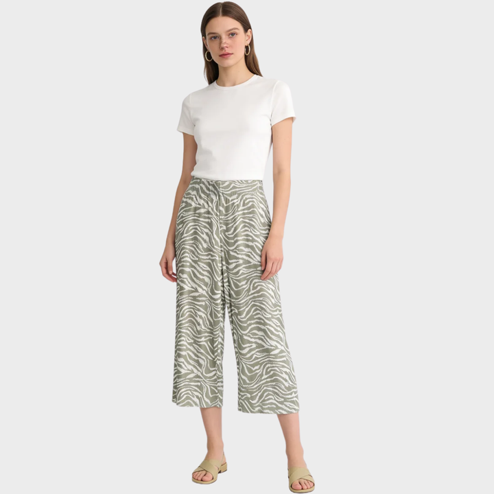 Ladies Viscose Printed Crop Trousers