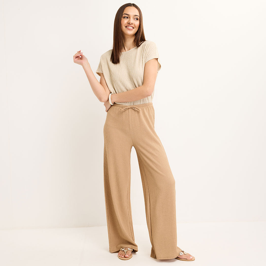 Ladies Cream Plisse Top