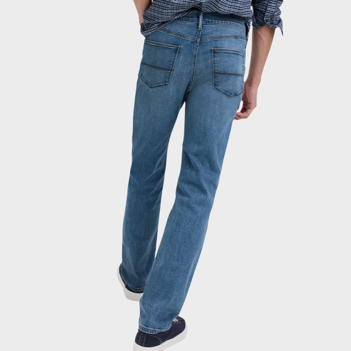 Mens Straight Fit Stretch Jeans Denim Blue