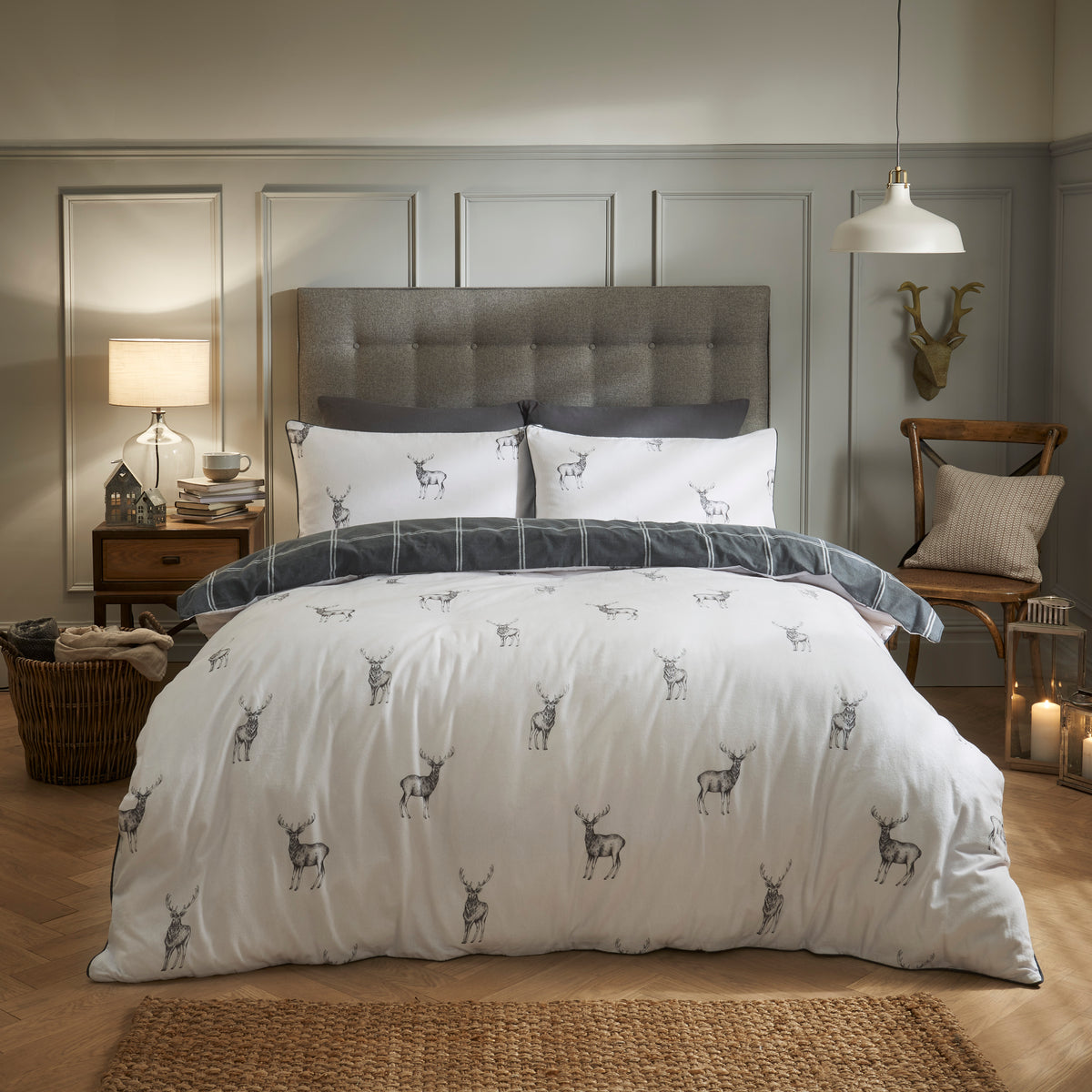 Sleepdown Stag Brushed Cotton Duvet Set