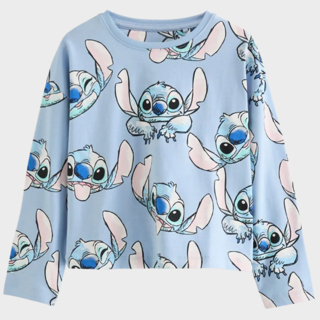 Kids Blue Stitch Long Sleeve Top