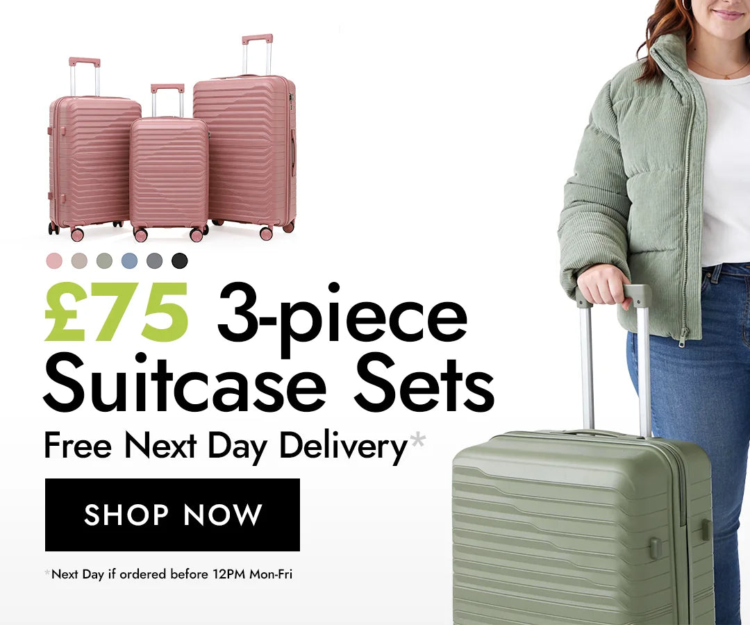 Shop 3-piece Suitcase Sets for £75 with Free Next Day Delivery*