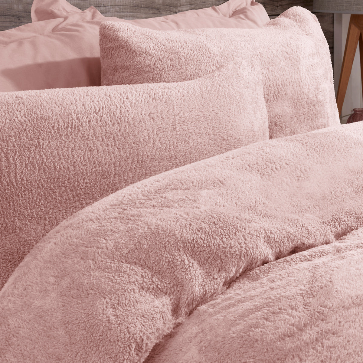 Sleepdown Teddy Fleece Blush Duvet Set