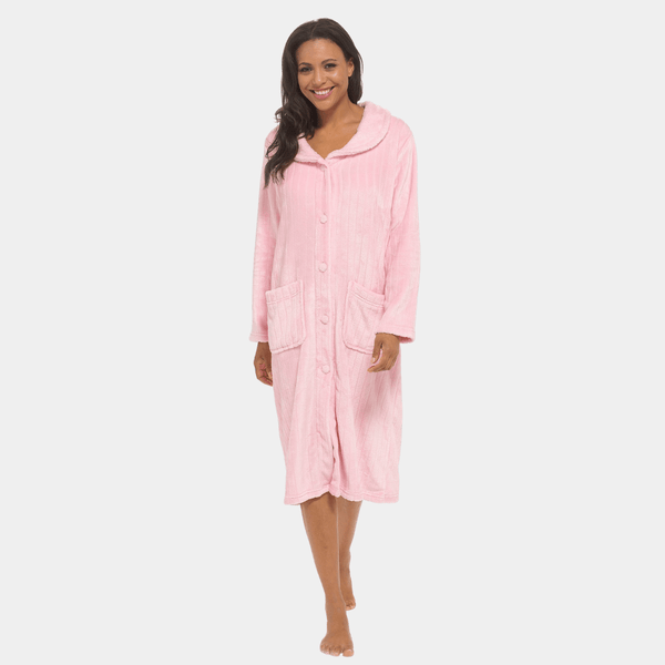 Ladies Soft Touch Pink Dressing Gown from You Know Who's