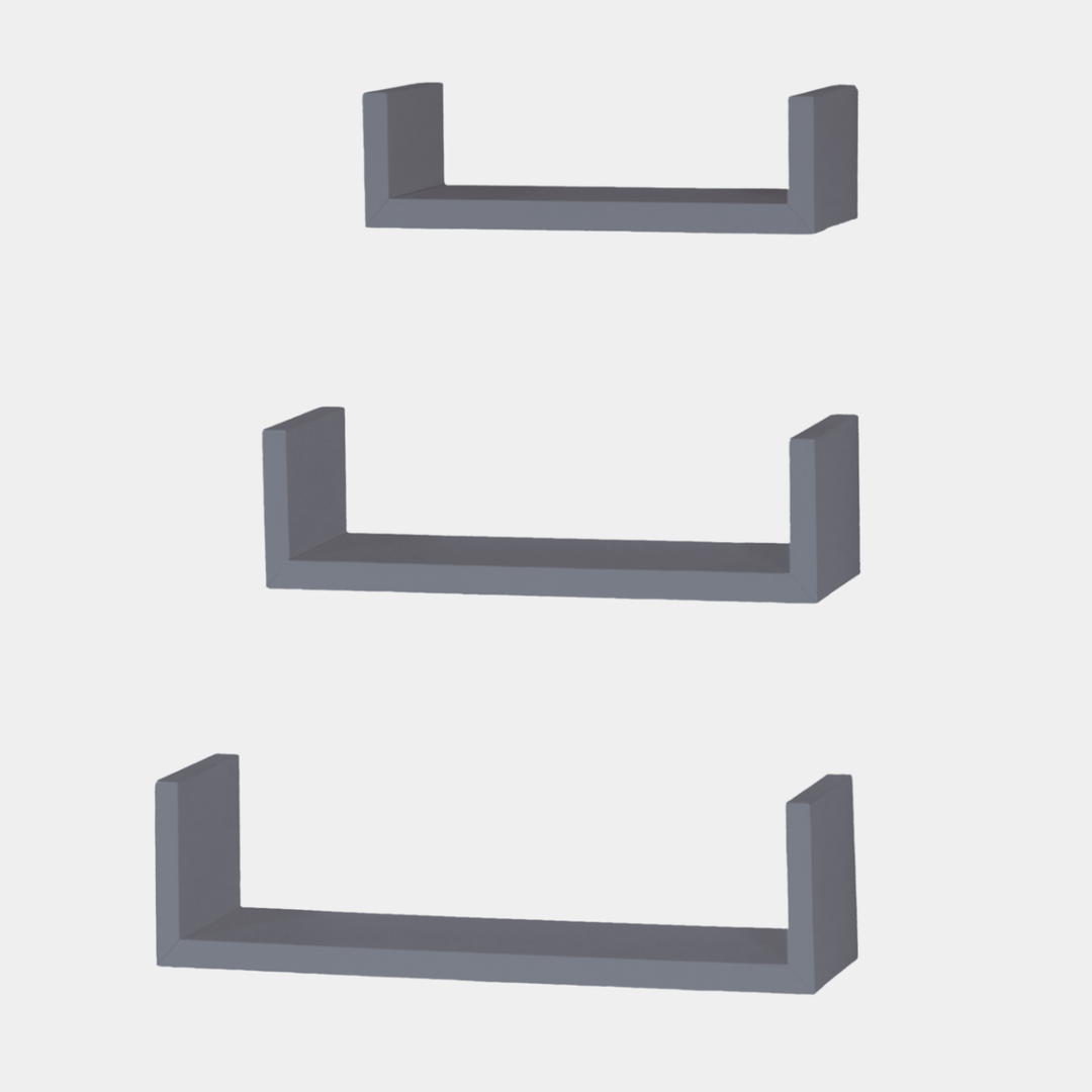 Grey Floating Shelf 3pk