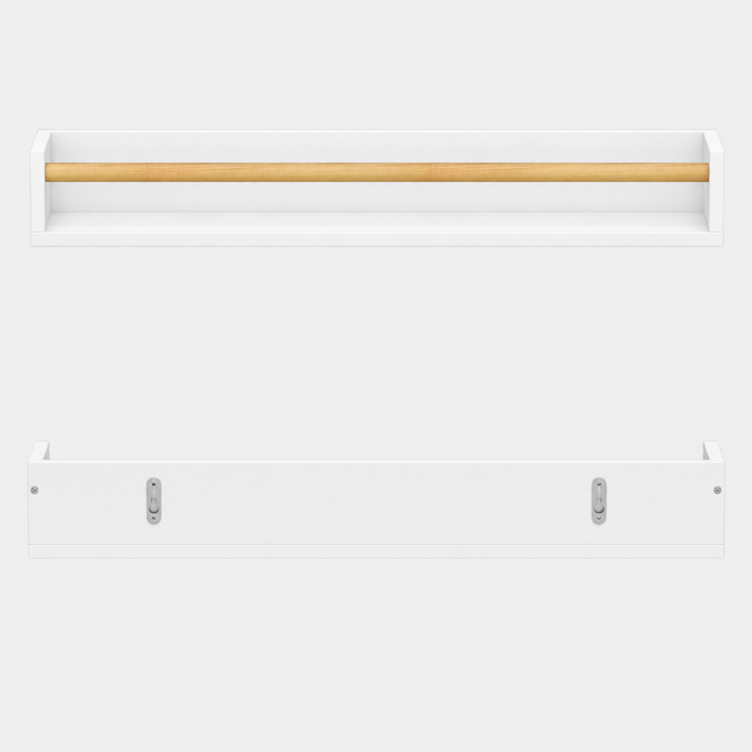Shelf With Pine Rail- 60cm