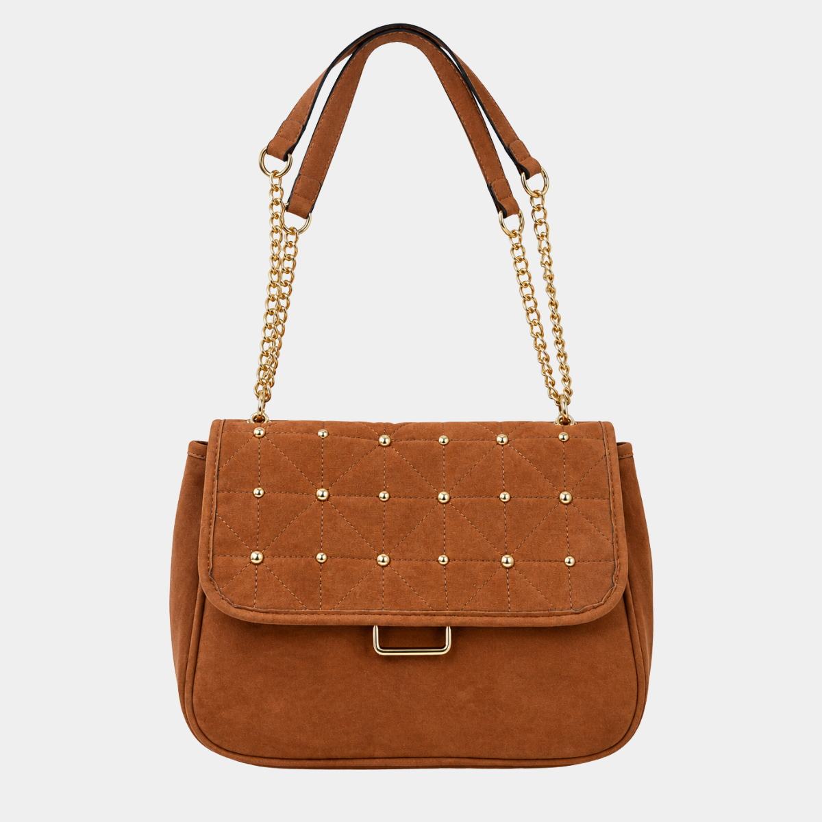 Ladies Tan Studded Bag