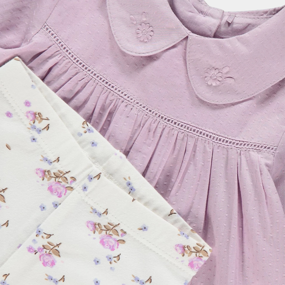 Girls Lilac Floral 2pc Set