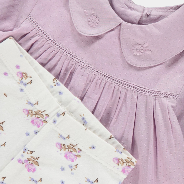 Girls Lilac Floral 2pc Set