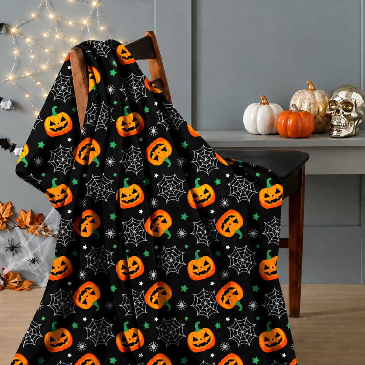 Pumpkin Design Halloween Throw 120x150cm