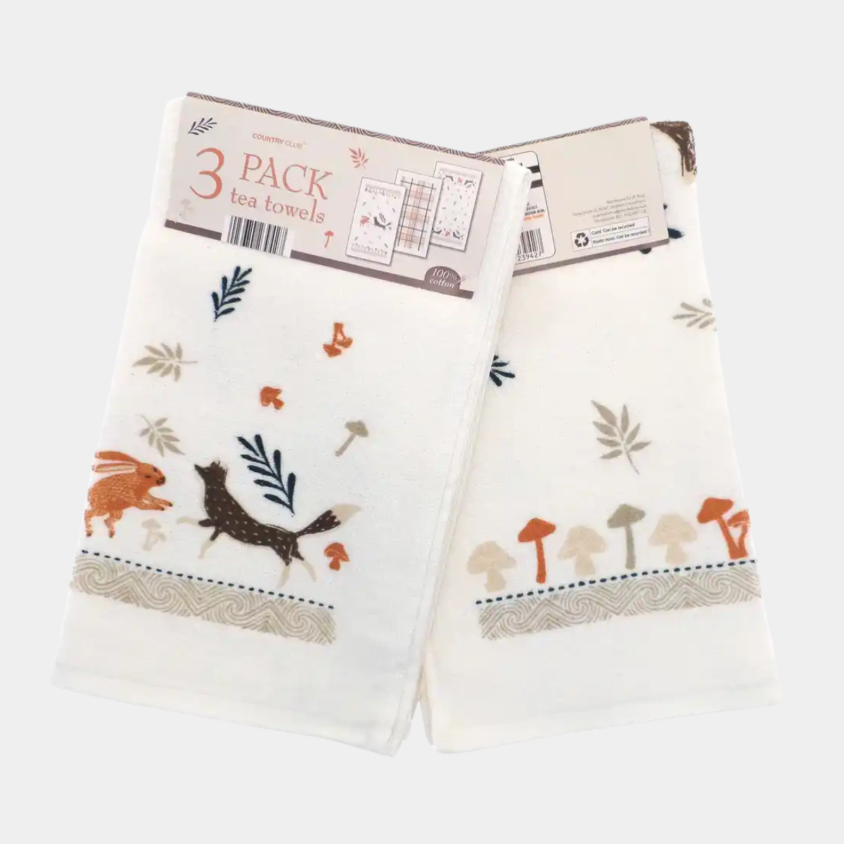 Woodland 3pk Velour Tea Towels