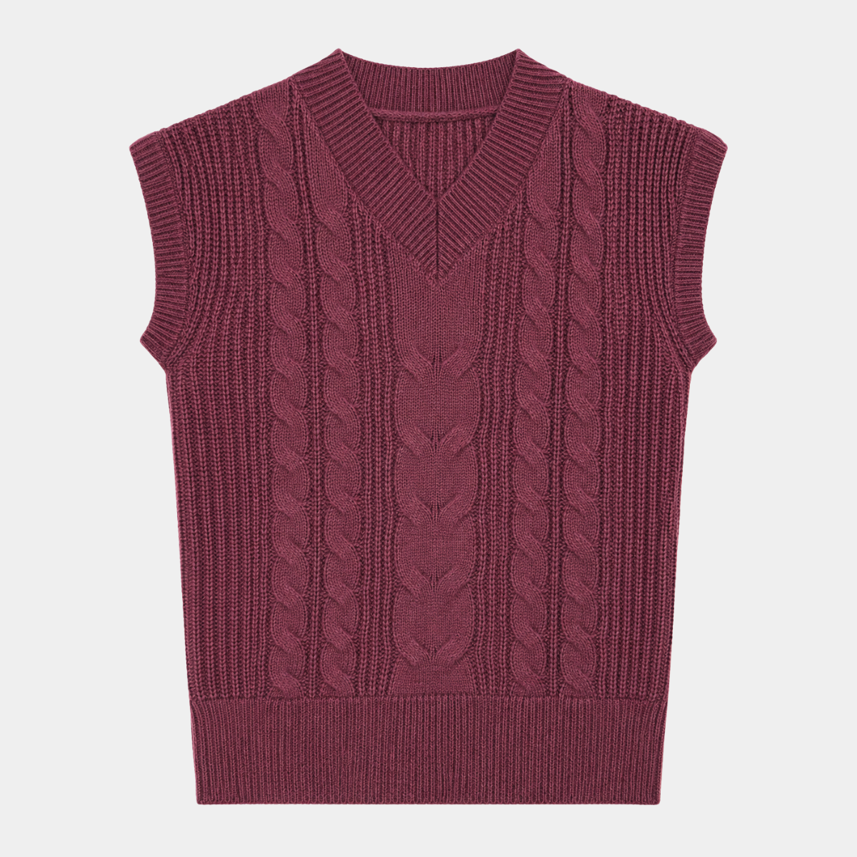 Ladies V Neck Cable Vest