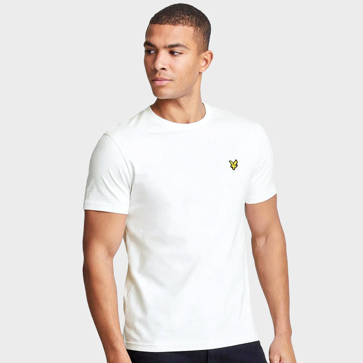 Men's White Lyle & Scott Gold Logo T-shirt